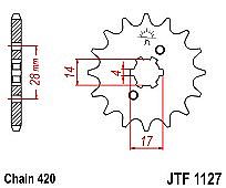 Front sprocket JT JTF1127.13 teeth GILERA 50 (GP-ZULU-RCR-SMT)