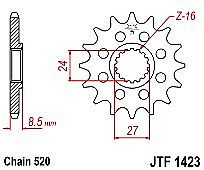 Front sprocket JT JTF1423.17 teeth SUZUKI GSX-R1000 (K9/L0/L1 520 chain Conversion)