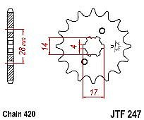 Front sprocket JT JTF247.13 teeth HONDA C50 ACTIVE 50