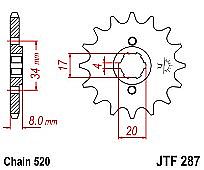 Front sprocket JT JTF287.13 teeth HONDA CRF230 XR-XLR200 CB250