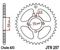 Γρανάζι JT Πίσω JTR257 34-36 Δόντια C50(6V) (75-80) (12V) (80-82) (GLX) (91-98) HONDA