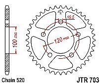 Rear sprocket JT JTR703 44 Teeth