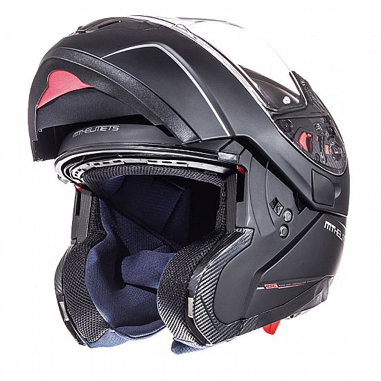 Κράνος Ανοιγόμενο MT Helmets Atom με Εσωτερική Φιμέ Ζελατίνα Μαύρο Ματ