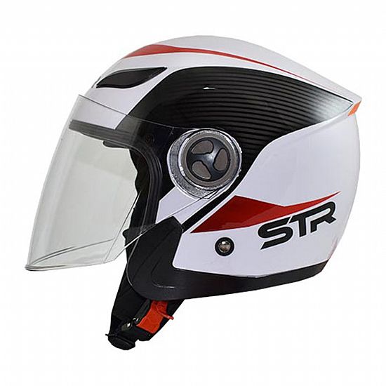 Κράνος Jet STR Sporty Άσπρο - Κόκκινο