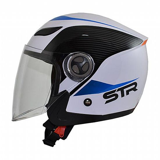 Κράνος Jet STR Sporty Άσπρο - Μπλε