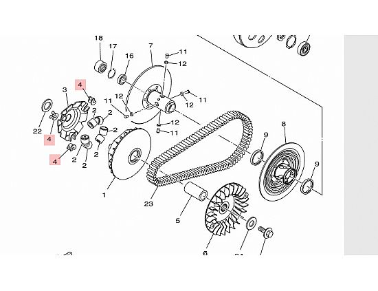 Γνήσια Λάστιχα(Γλύστρες) Variator (3pcs) YAMHA X-MAX 300